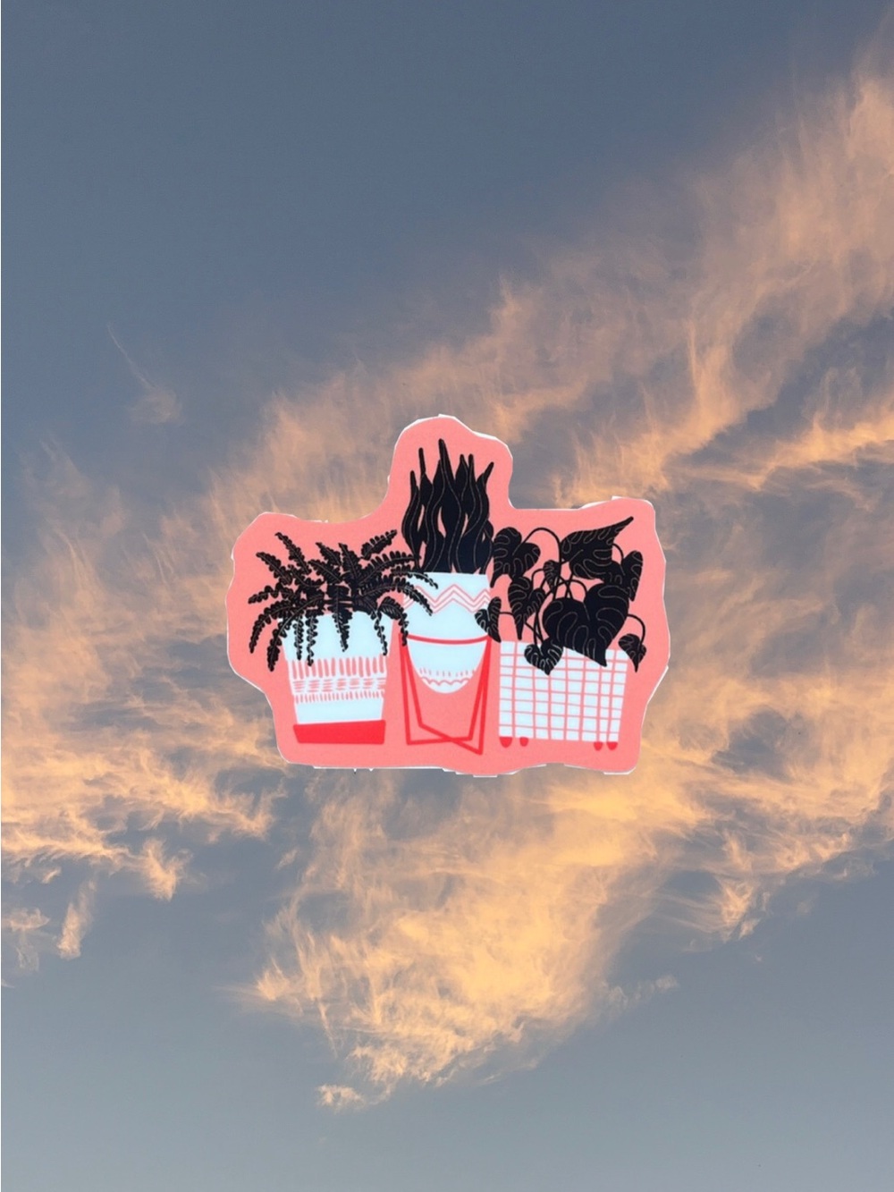 Pink Plants Vinyl Sticker